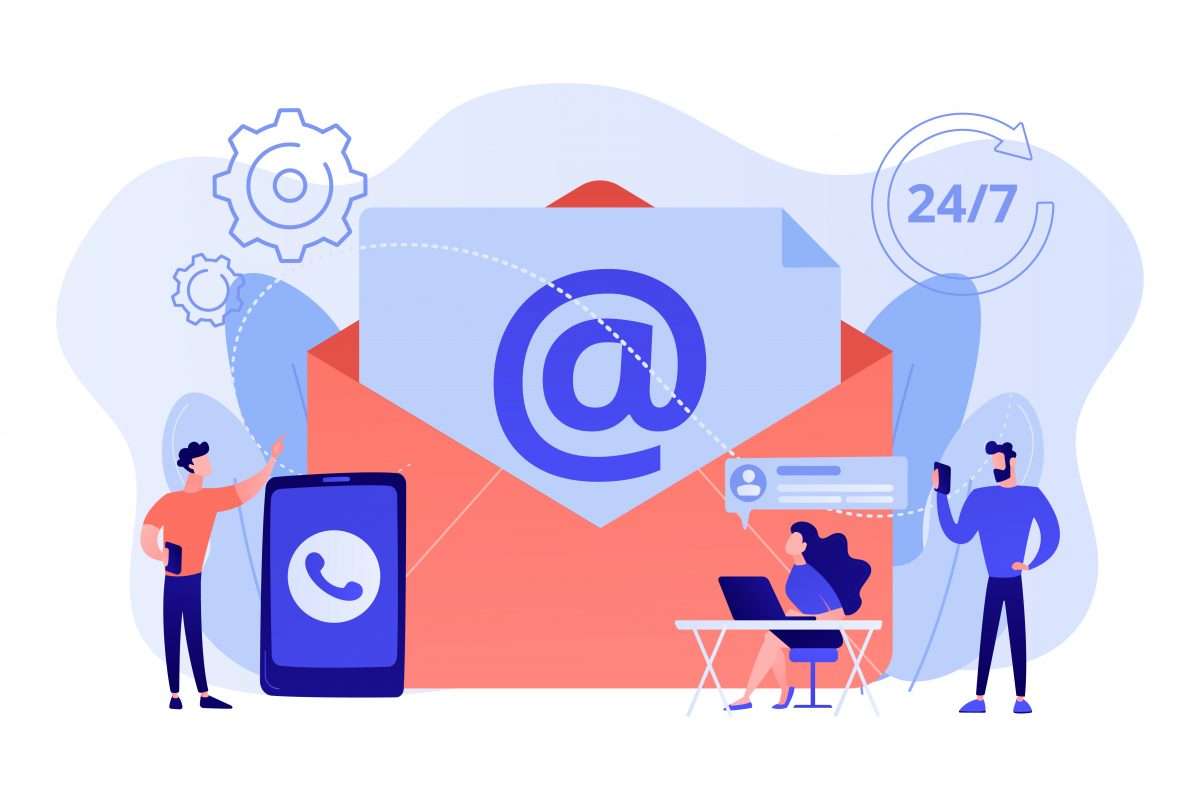 Get in touch concept vector illustration. website care plan